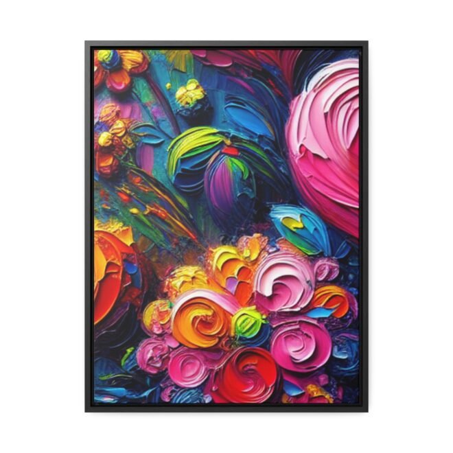 Heart Flowers Gallery 100% Cotton Canvas Wraps with Frame - Image 73