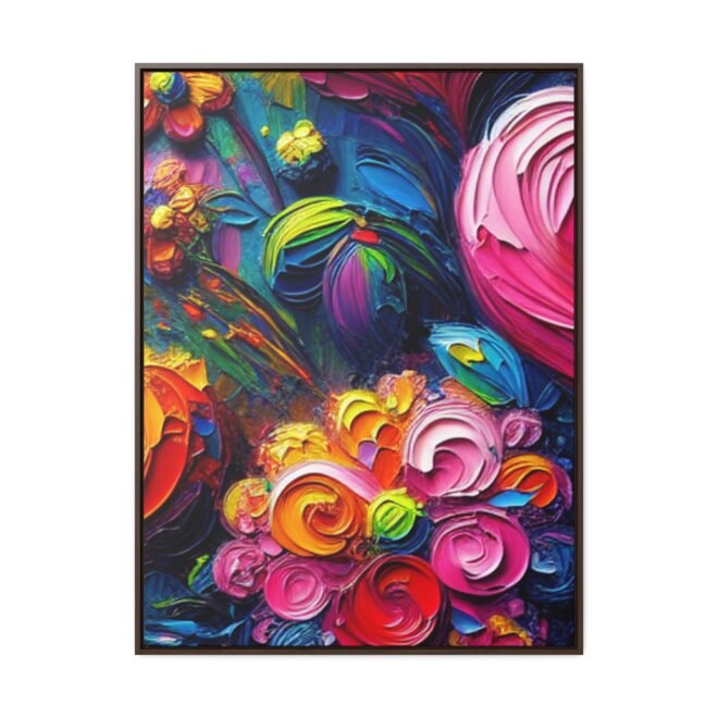 Heart Flowers Gallery 100% Cotton Canvas Wraps with Frame - Image 125
