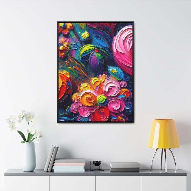 Heart Flowers Gallery 100% Cotton Canvas Wraps with Frame - Image 124