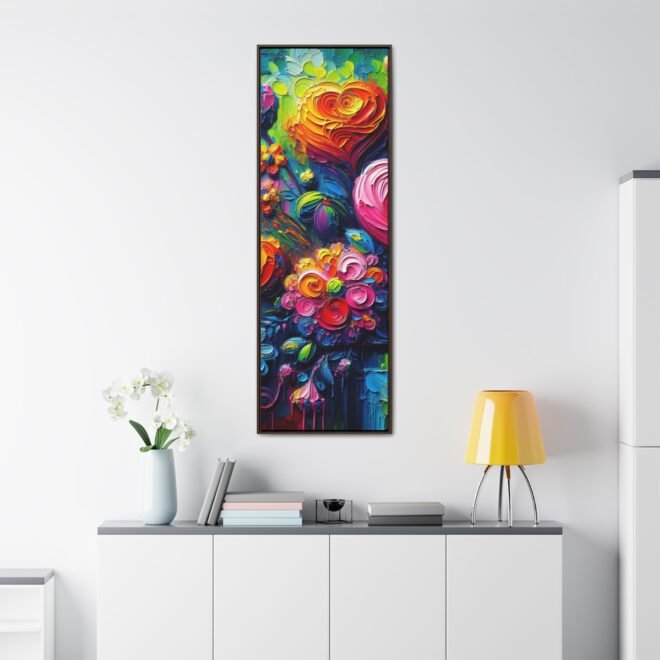 Heart Flowers Gallery 100% Cotton Canvas Wraps with Frame - Image 120