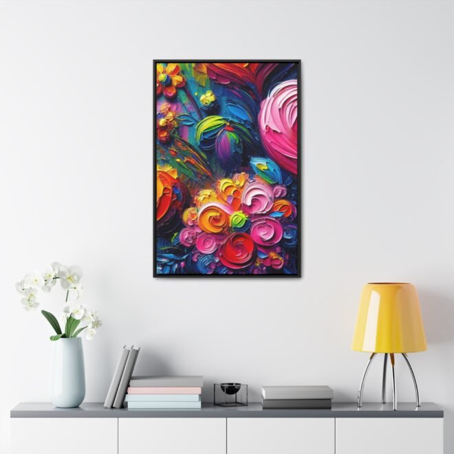Heart Flowers Gallery 100% Cotton Canvas Wraps with Frame - Image 108