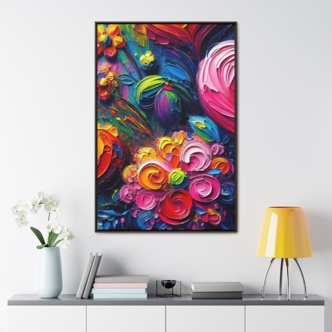 Heart Flowers Gallery 100% Cotton Canvas Wraps with Frame - Image 136