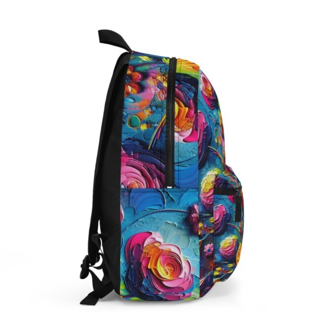Floral Love Brightly Colored Painting Backpack - Image 2