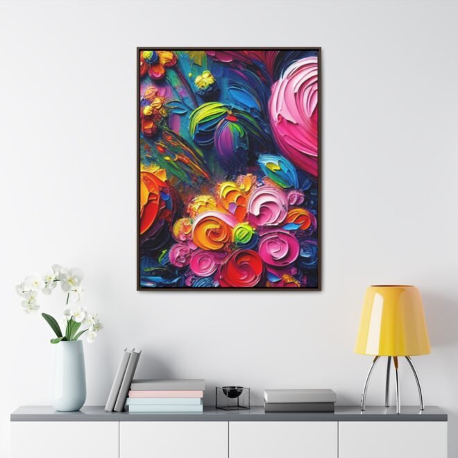 Heart Flowers Gallery 100% Cotton Canvas Wraps with Frame - Image 128