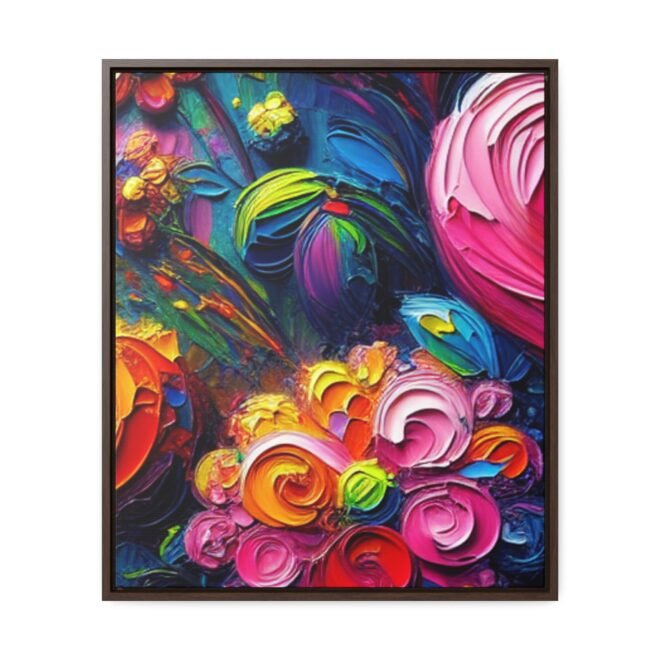 Heart Flowers Gallery 100% Cotton Canvas Wraps with Frame - Image 85