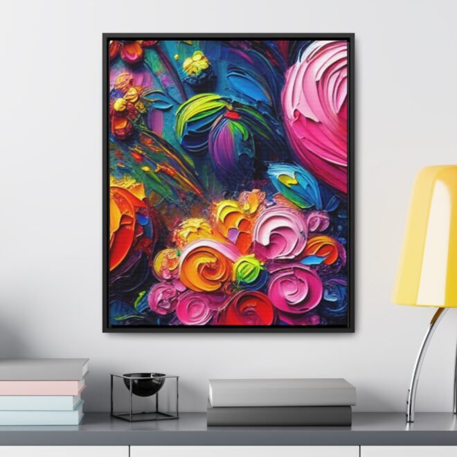 Heart Flowers Gallery 100% Cotton Canvas Wraps with Frame - Image 84