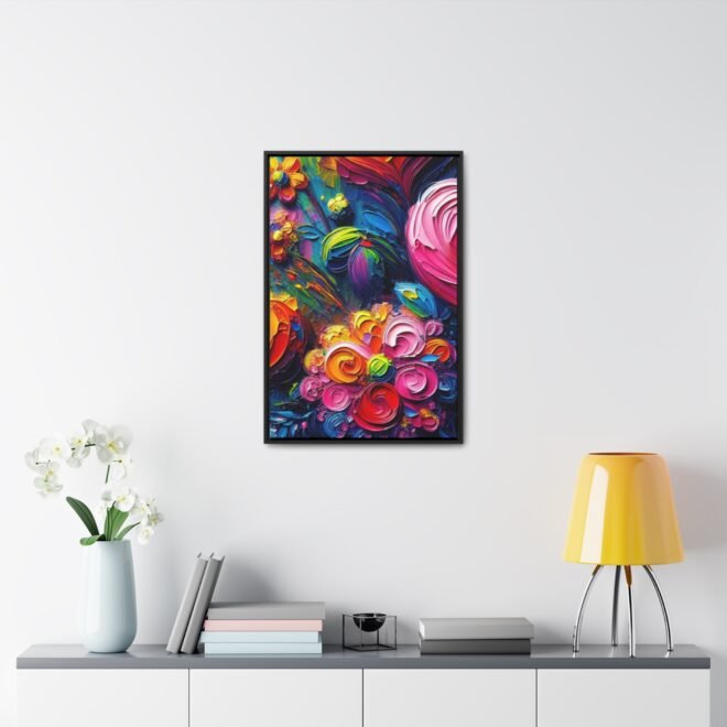 Heart Flowers Gallery 100% Cotton Canvas Wraps with Frame - Image 92