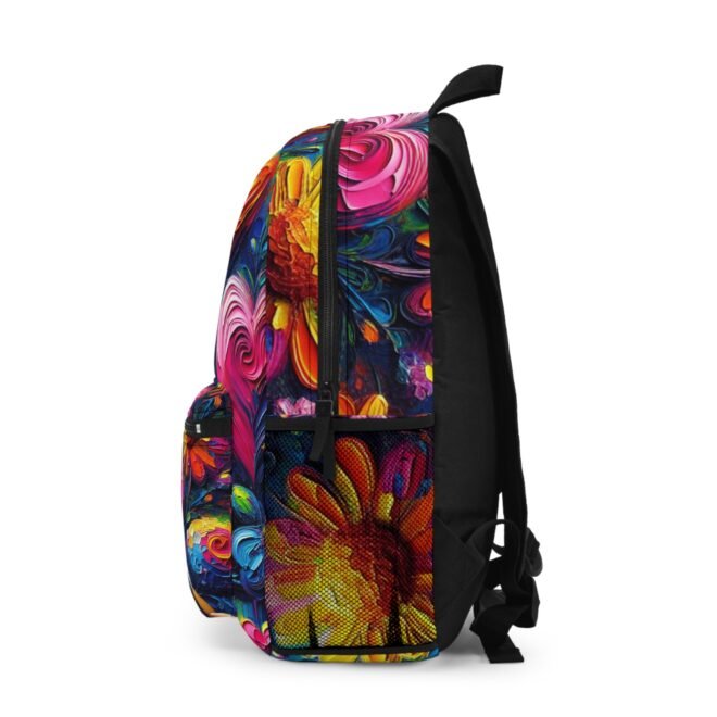 Floral Love Brightly Colored Painting Backpack - Image 3