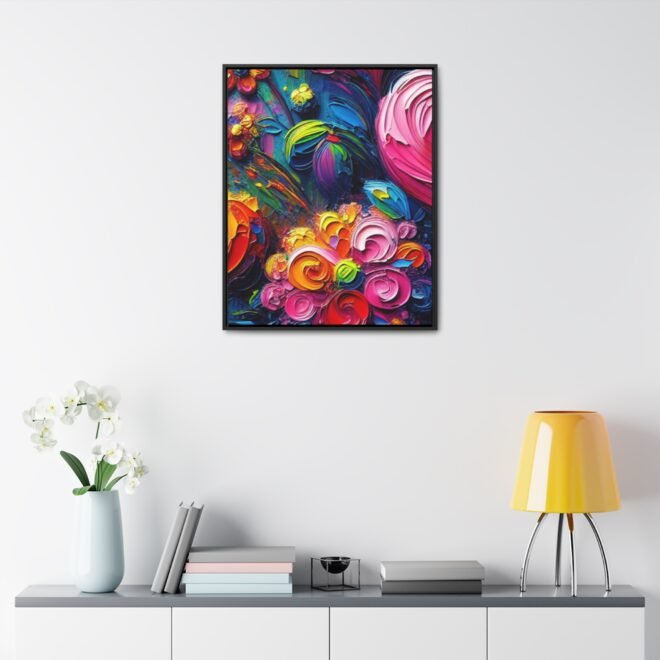 Heart Flowers Gallery 100% Cotton Canvas Wraps with Frame - Image 100